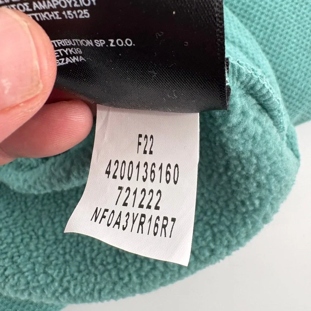 The North Face Mens Quarter Zip Fleece Pullover Teal Green NF0A3YR16R7 Size L